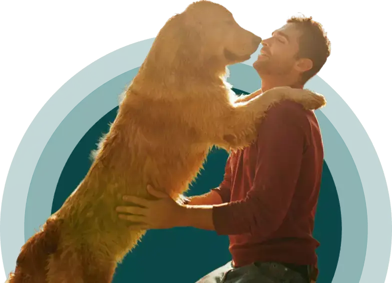 A person with their emotional support dog in Eugene